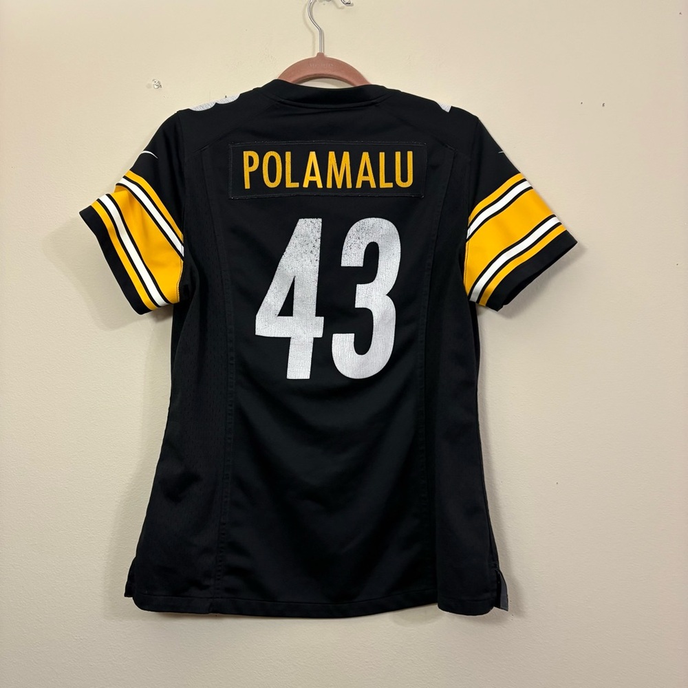 Steelers Troy Polamalu jersey women’s L black yellow cl